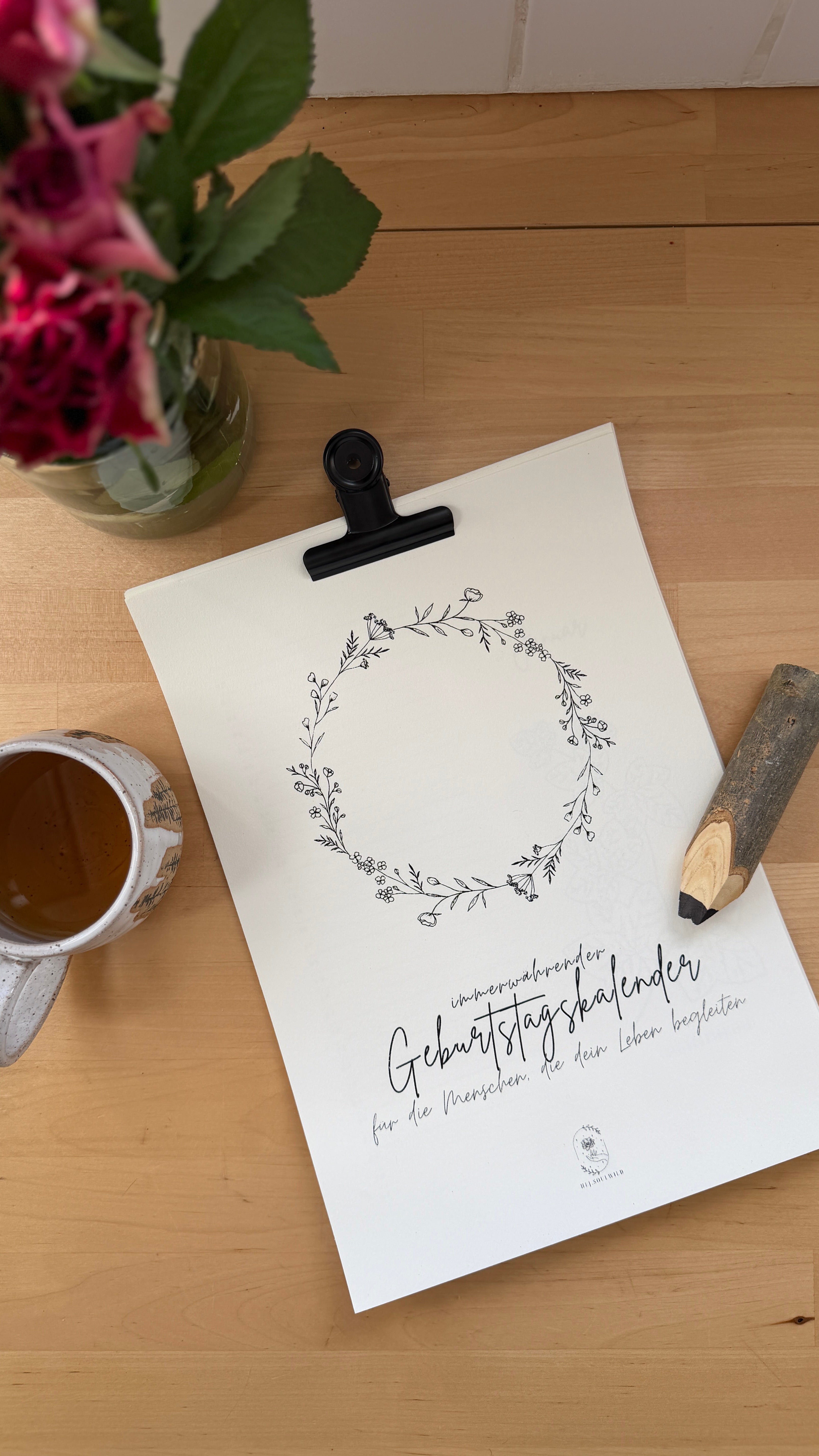 Immerwährender Geburtstagskalender mit Wildkräutern | Botanischer Familienkalender | hej.soulwild