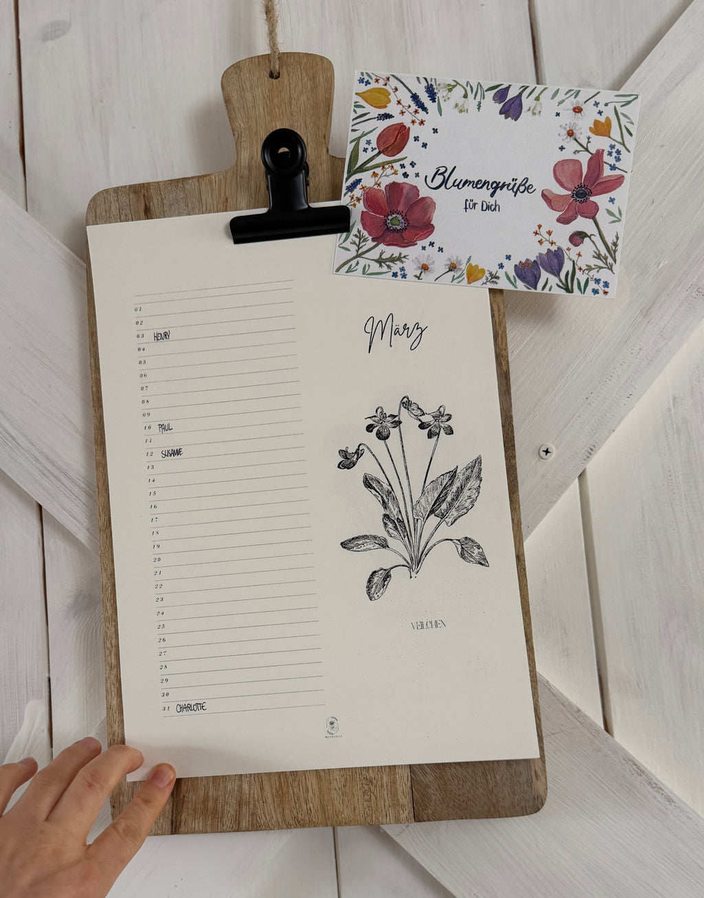 Immerwährender Geburtstagskalender mit Wildkräutern | Botanischer Familienkalender | hej.soulwild