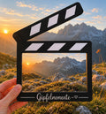 Filmklappen Bilderrahmen „Gipfelmomente“ | Bergliebe Geschenkidee | Fotorahmen für Wanderer | Personalisierbarer 3D Druck Rahmen