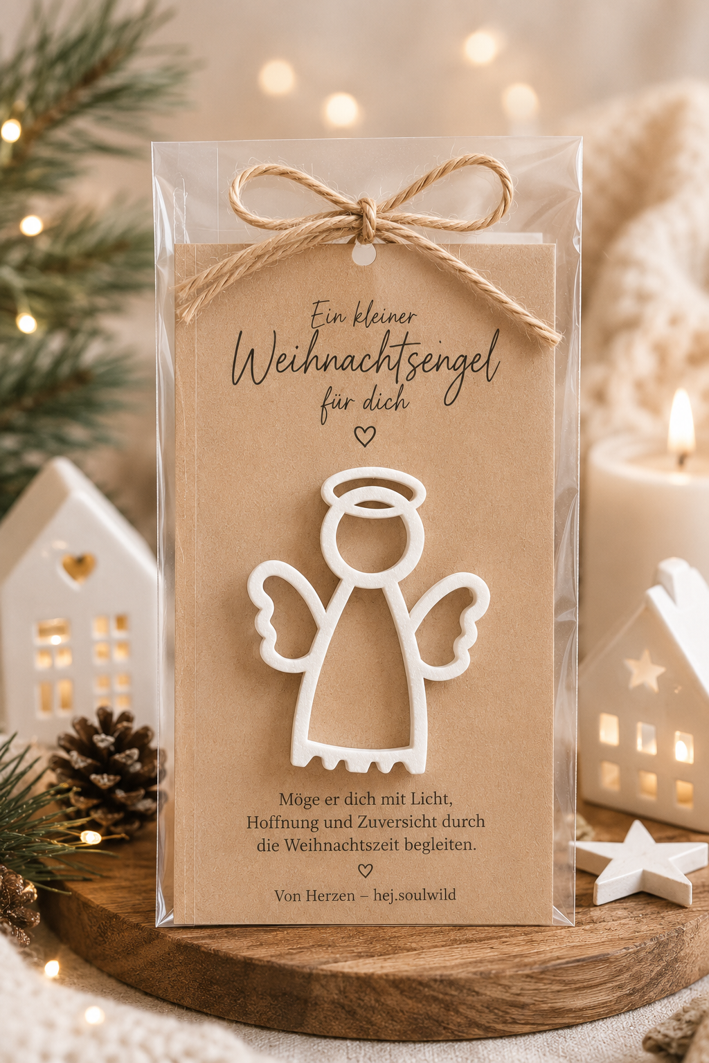 Ein kleiner Weihnachtsengel für dich | Schutzengel Geschenk | Weihnachtsanhänger | Wichtelgeschenk | 3D-Druck | hej.soulwild