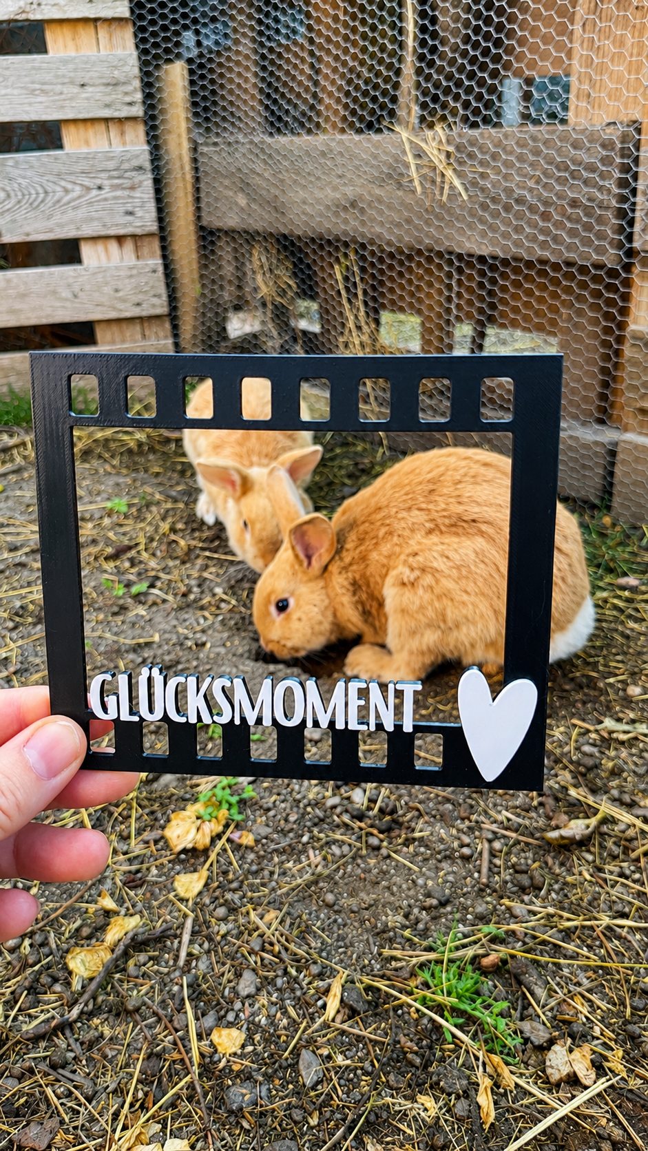 Love Moments „GLÜCKSMOMENTE“ Bilderrahmen – 3D Fotorahmen mit Herz | Retro | Fotogeschenk | Erinnerungsrahmen