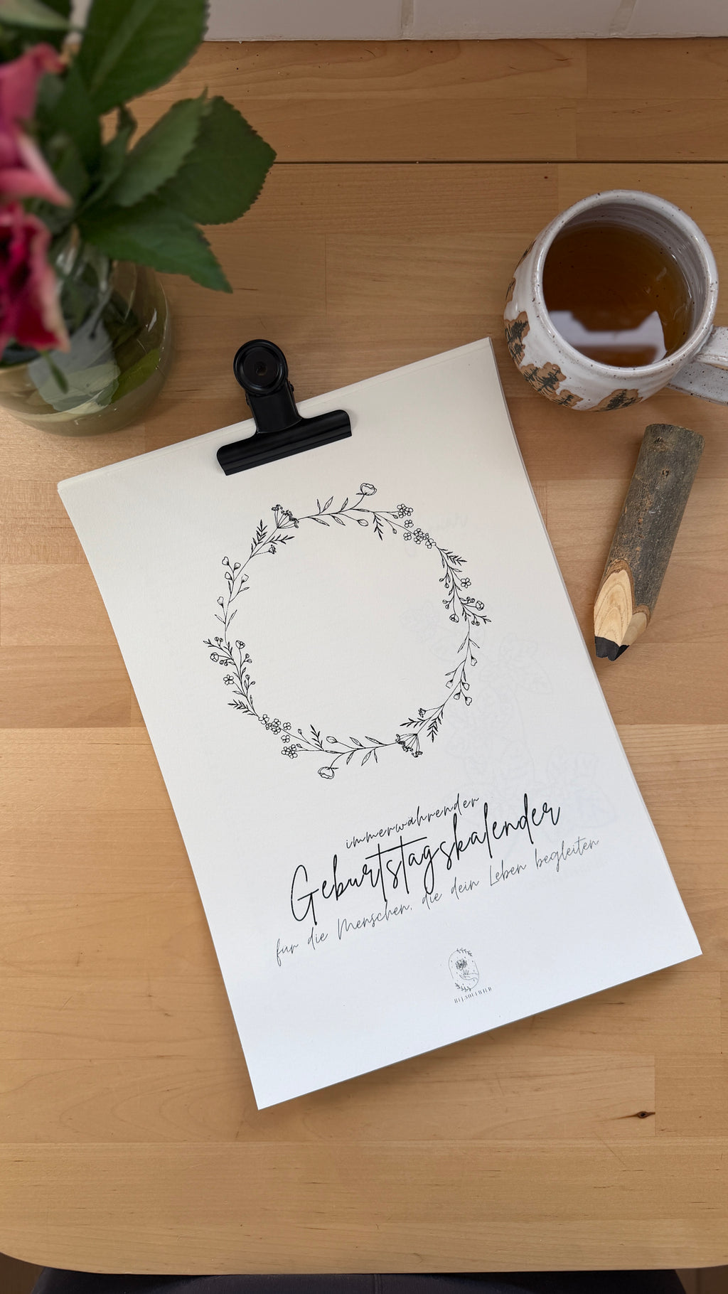 Immerwährender Geburtstagskalender mit Wildkräutern | Botanischer Familienkalender | hej.soulwild