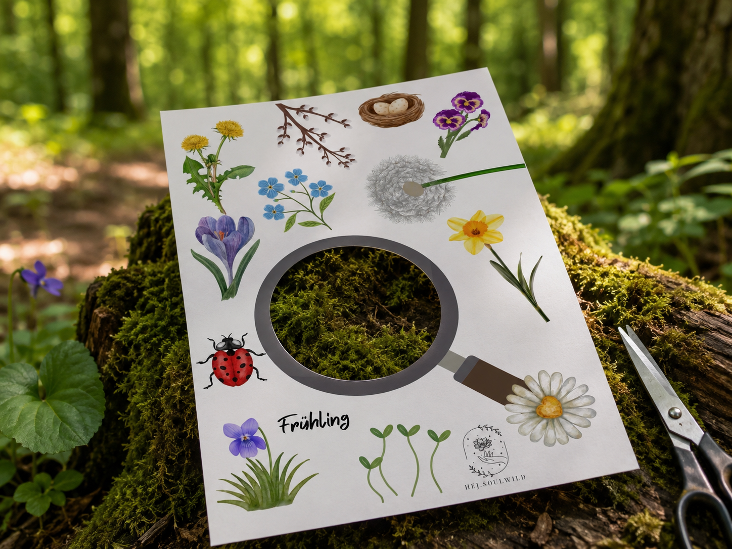 Entdeckerkarte Wald & Wiese *Lupe – Printable | Digitale Druckdatei